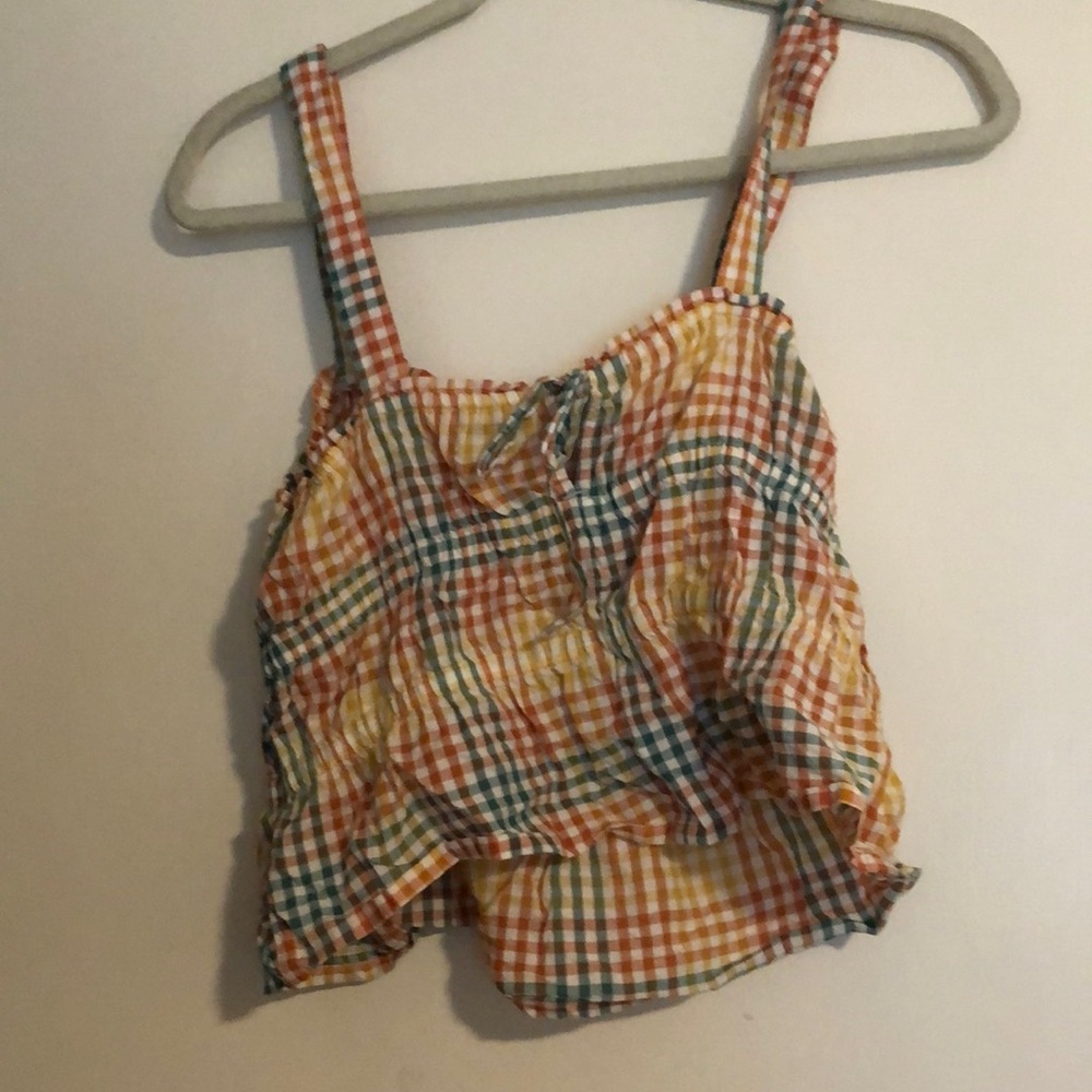 Madewell size M gingham tie tank top